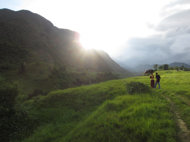 Enjoying a beautiful day in Pokhara with Naren and our new monk friend, Tenzin.